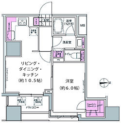 プレジリア東日本橋 1LDKの間取図画像