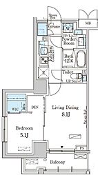 PARKAXIS本所吾妻橋サウスレジデンス 1LDKの間取図画像