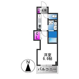 みおつくし大池橋 1Kの間取図画像