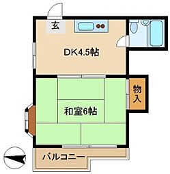 ラメゾンリブラン 1DKの間取図画像