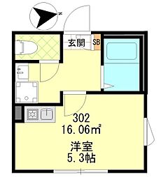 Grip蓮根 ワンルームの間取図画像