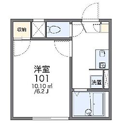 レオパレスアルブル 1Kの間取図画像
