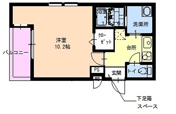 兵庫県尼崎市北城内(賃貸アパート1K・3階・30.42㎡)の写真 その2