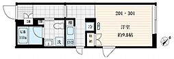 フレア本町 ワンルームの間取図画像
