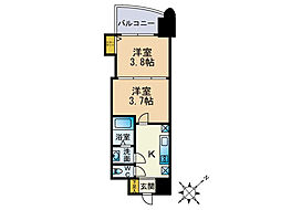 アリビオ博多駅北 2Kの間取図画像