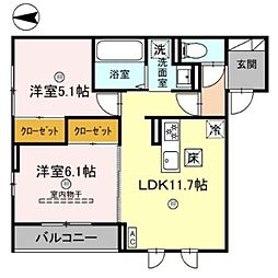 gracemaison永和 2LDKの間取図画像
