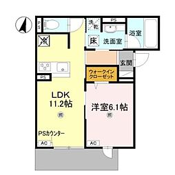 D-residence蛍池東町 1LDKの間取図画像