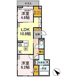 D-Lupinus 2LDKの間取図画像