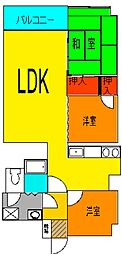 ハイネス国府台 2SLDKの間取図画像