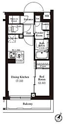 アーバンパーク方南町2 1DKの間取図画像