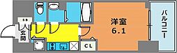 プレサンスジェネ新神戸ステーションフロント 5階1Kの間取り