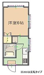 トータルコート 1Kの間取図画像