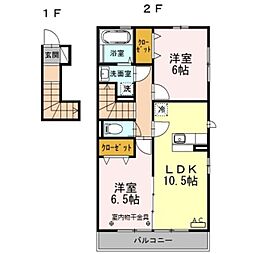 ソラーナ2 2LDKの間取図画像