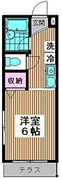 メゾンドリュミエール 1Kの間取図画像