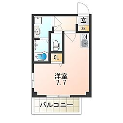 クレハ池田 1Kの間取図画像