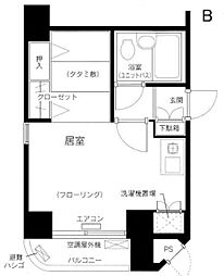 メインステージ江戸川橋 4階ワンルームの間取り
