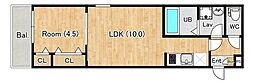 ジーメゾン羽村羽加美 1LDKの間取図画像