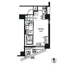 ParkAxis横浜井土ヶ谷 ワンルームの間取図画像