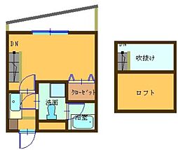 ハイムフローレ 1Kの間取図画像