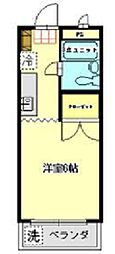 サンアベニュー桂 1Kの間取図画像
