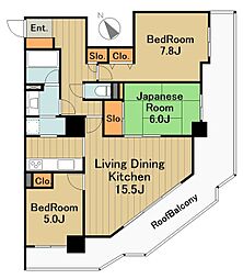 JR横浜線 橋本駅 徒歩5分の賃貸マンション 16階3LDKの間取り