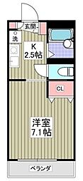 パステルハイツ 1Kの間取図画像