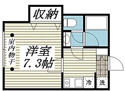 ラ・フィーネ三軒茶屋 1Kの間取図画像