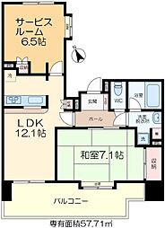 グランフラッツ北千住 1SLDKの間取図画像