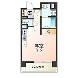 Yuh-3 ワンルームの間取図画像