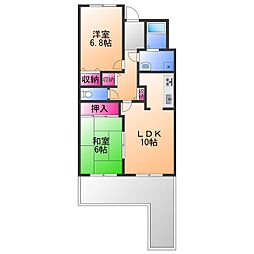 関空泉南ハイツ1号棟 2LDKの間取図画像