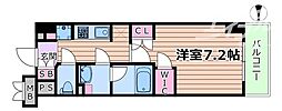 THEMUTUAL江坂 1Kの間取図画像