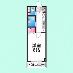 コレクション鳳東町 1Kの間取図画像
