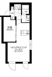 Le Nid 日本橋 1階1LDKの間取り