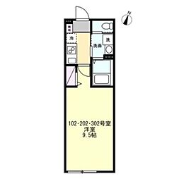 ベイルームMyna 1Kの間取図画像