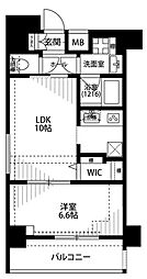 プレール・ドゥーク西浅草 1LDKの間取図画像