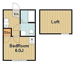 プルミエーレ南橋本 1Kの間取図画像