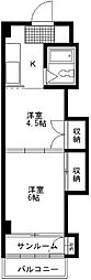 戸田橋ヘイワビル 2Kの間取図画像