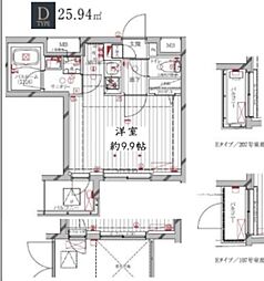 レガリス洗足池 1Kの間取図画像