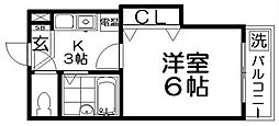 スタジオM 1Kの間取図画像