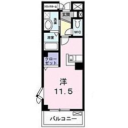 グリーンヒルズB大澤 ワンルームの間取図画像