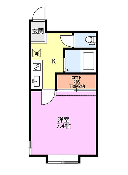 プラザ・ドゥ・ウエル 107｜新潟県新潟市西区大学南２丁目(賃貸アパート1K・1階・25.54㎡)の写真 その2