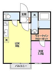 サンライズ 1LDKの間取図画像