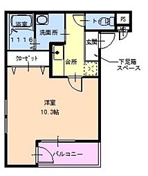 フジパレス武庫之荘1番館 1Kの間取図画像