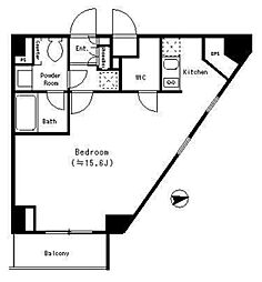 ParkCube四谷三丁目 ワンルームの間取図画像