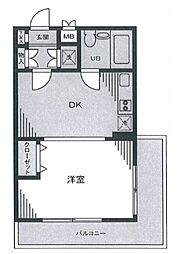 ウィンベルデュエット北綾瀬8 1DKの間取図画像