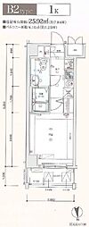 ジェノヴィア板橋本町グリーンウォール 1Kの間取図画像