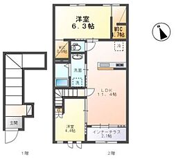 オリーブガーデンヒルズ 2LDKの間取図画像