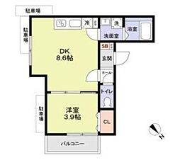 DAHLIA CHIBA 1LDKの間取図画像