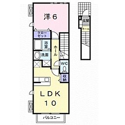 クヴァーラクーボ 1LDKの間取図画像