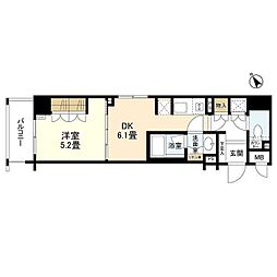 グランスイート東京 1DKの間取図画像